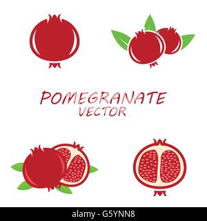 Vektor-Granatapfel-Symbole-set Stock Vektor