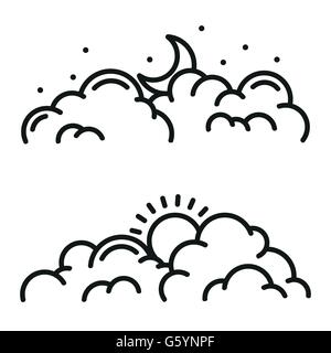 Vektor-Linie-Wolken-Symbol. Stock Vektor