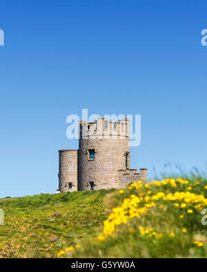 O'Briens Tower Klippen von Moher Clare Irland Wild Atlantic Way Stockfoto