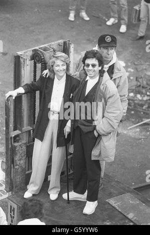 Musik - Jean-Michel Jarre und Charlotte Rampling - Victoria Docks - East London Stockfoto