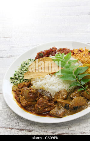 Reis und Curry, srilankische Küche Stockfoto