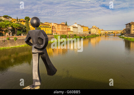 Florenz-Fluss Arno in Italien Stockfoto
