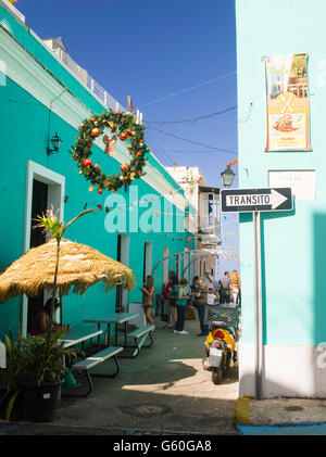 Menschen entspannen in Viejo San Juan/Old San Juan. Stockfoto