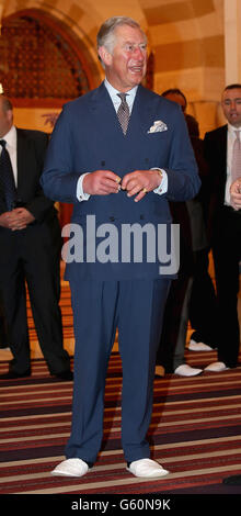 Prinz Charles besucht den König Hussein Mosquein Amman, Jordanien. Stockfoto