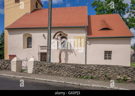 Gotische Dorfkirche in Lazany Lasaan architektonische details untere Schlesien Polen Stockfoto