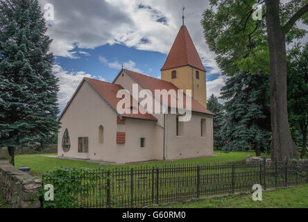 Gotische Dorfkirche in Lazany Lasaan architektonische details untere Schlesien Polen Stockfoto