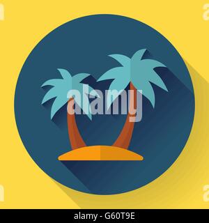 Palm Island. Reise-Icon. Wohnung konzipiert Stil. Stock Vektor