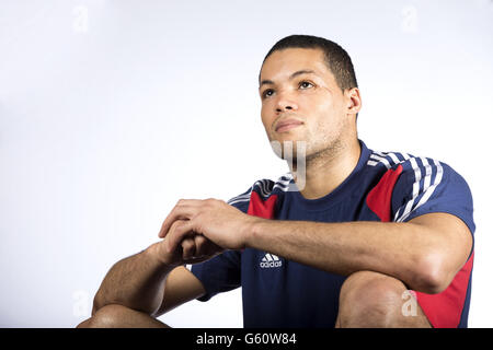 Der britische Joe Joyce posiert nach einer Trainingseinheit am English Institute of Sport, Sheffield, für Fotos. Stockfoto