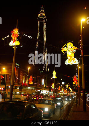 Ein Blick auf die Blackpool Illuminations, die von Ronan Keating und Kirsty Howard eingeschaltet wurden. Stockfoto