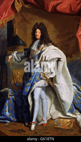 Gemälde von Louis XIV. Porträt von König Ludwig XIV. Von Frankreich (1638-1715), nach Hyacinthe Rigaud, 1701, Öl auf Leinwand Stockfoto