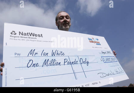 Ian White - Internet-Lotto-Gewinner Stockfoto