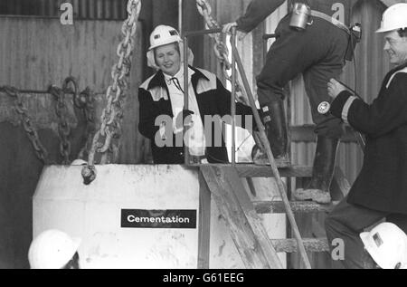 Politik - Premierministerin Margaret Thatcher - Wistow Zeche - Selby Stockfoto