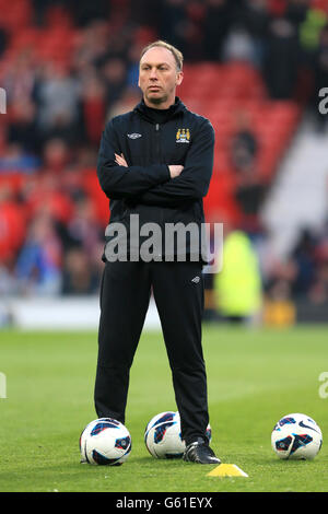 Fußball - Barclays Premier League - Manchester United / Manchester City - Old Trafford. David Platt, Assistant Manager von Manchester City Stockfoto