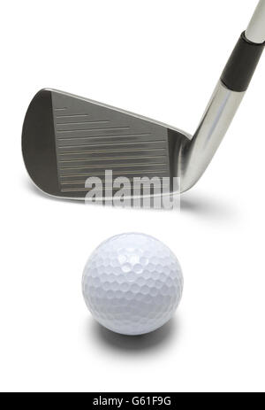 Golf Club setzen Golfball, Isolated on White Background. Stockfoto