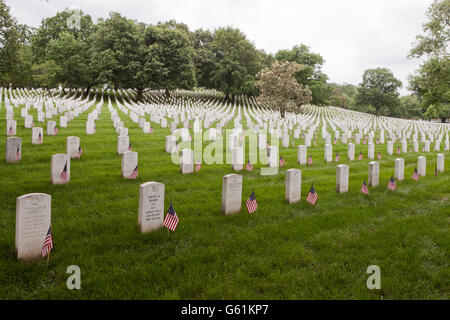 Arlington, Virginia USA, 30. Mai 2016: "Fahnen" auf dem Arlington National Cemetery. 2016 Stockfoto
