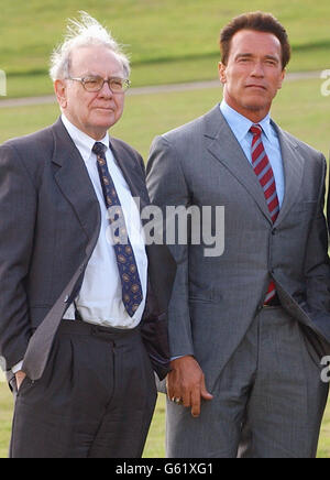 Arnold Schwarzenegger - NetJets Stockfoto