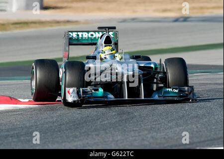 Nico Rosberg, GER, Mercedes AMG-Mercedes F1 W03, während der Formel-1-Test-Sitzungen, 21-24/2/2012, am Circuit de Stockfoto