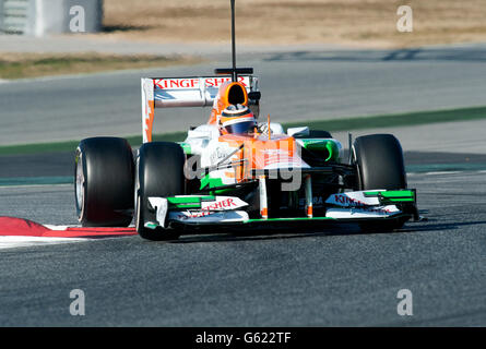 Nico Hülkenberg, GER, Force India-Mercedes VJM05, während der Formel-1-Test-Sitzungen, 21-24/2/2012, am Circuit de Stockfoto