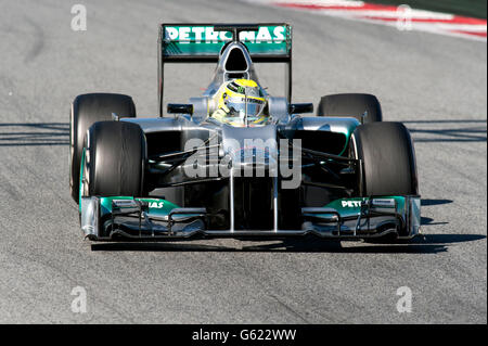 Nico Rosberg, GER, Mercedes AMG-Mercedes F1 W03, während der Formel-1-Test-Sitzungen, 21-24/2/2012, am Circuit de Stockfoto