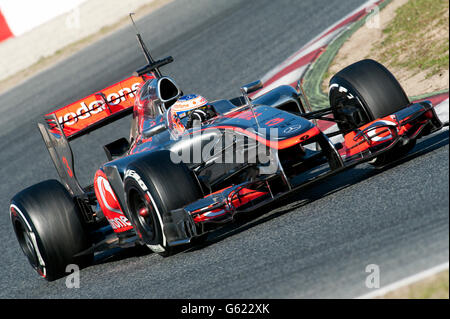 Jenson Button, GB, McLaren-Mercedes MP4-27, während der Formel-1-Test-Sitzungen, 21.-24.2.2012, auf dem Circuit de Catalunya in Stockfoto