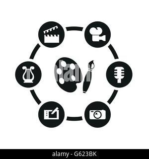 Vektor-schwarze Kunst-Icon-set Stock Vektor