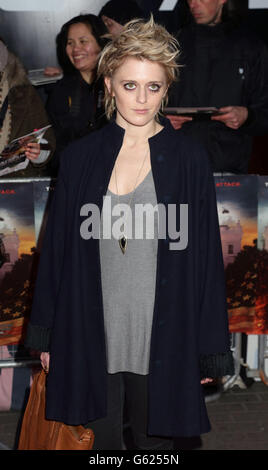 Bo Bruce kommt zur Europa-Premiere von Olympus Has Fallen, im BFI IMAX, South Bank in London. Stockfoto