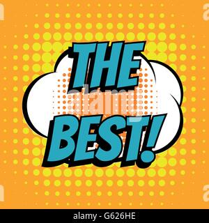 Die besten Comic-Buch-Blase Text Retro-Stil Stock Vektor