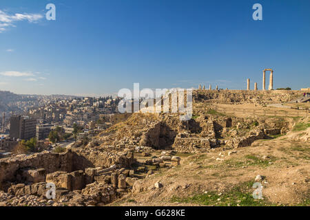 Blick auf Herkules Tempel in Amman Jordanien Stockfoto