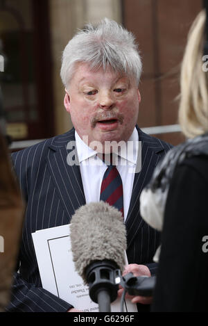 Simon Weston bei der Ankunft in Guildhall für einen Empfang von Freunden und Familie von Baroness Thatcher, veranstaltet von der City of London Corporation, nach ihrem Trauerdienst in St. Paul's Cathedral, im Zentrum von London. Stockfoto