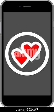 Handy-Liebe Symbol, isolierte Vektor Stock Vektor