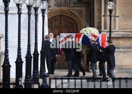 Baroness Thatcher Beerdigung Stockfoto