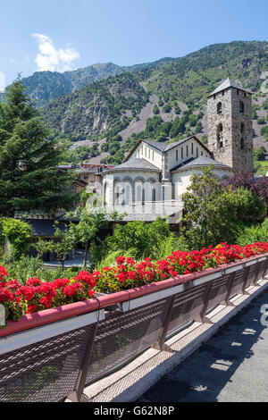 Historische Stadt von Andorra La Vella, Hauptstadt von Andorra. Stockfoto