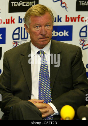 Sir Alex Ferguson - Pressekonferenz Stockfoto