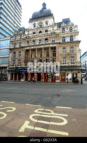 Ein Blick auf her Majesty's Theatre in Haymarket, im Zentrum von London. Stockfoto