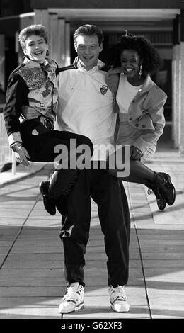 John Leslie und Blue Peter Co-stars Stockfoto