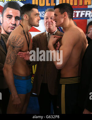 Boxen - WBO-Schwergewichts-WM - Nathan Claverly V Robin Krasniqi - wiegen In - Wembley Arena Stockfoto