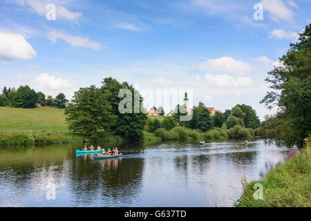 Fluss Regen, Paddler, Kloster Walderbach, Walderbach, Deutschland, Bayern, Bayern, Oberpfalz, Oberpfalz Stockfoto