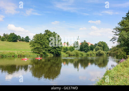 Fluss Regen, Paddler, Kloster Walderbach, Walderbach, Deutschland, Bayern, Bayern, Oberpfalz, Oberpfalz Stockfoto