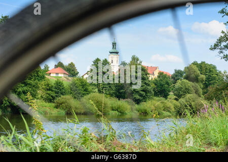 Fluss Regen, Fahrrad, Kloster Walderbach, Walderbach, Deutschland, Bayern, Bayern, Oberpfalz, Oberpfalz Stockfoto