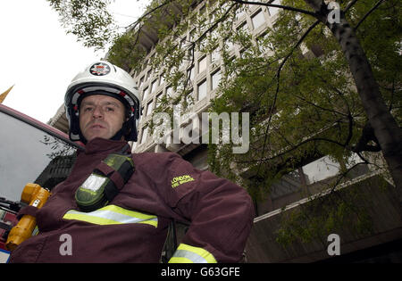 Firfighters im Home-Office Stockfoto