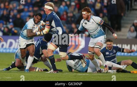 Leinster's Leo Cullen und Glasgow Warriors' Nikola Matawalu während des Rabo Direct PRO12 Playoff-Spiels bei den RDS, Dublin. Stockfoto