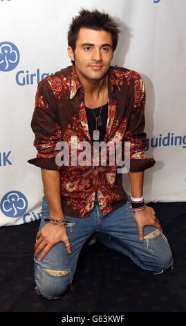 Der ehemalige Pop Idol-Kandidat, der Pop-Sänger Darius Danesh während einer Fotozelle vor dem Girlguiding UK Big Gig in der Wembley Arena, West London. Stockfoto