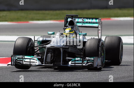 Auto - Formel-1-Autorennen - großer Preis von Spanien - Qualifikation - Circuit de Catalunya. Mercedes Nico Rosberg beim Qualifying auf dem Circuit de Catalunya, Barcelona. Stockfoto
