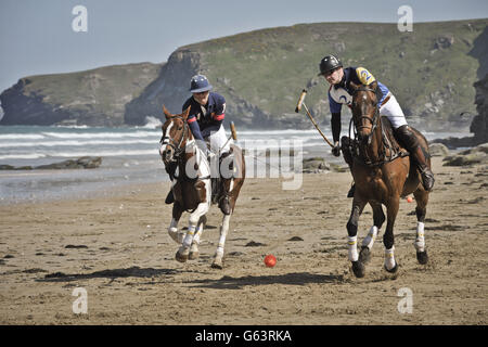 Veuve Clicquot Polo am Strand Stockfoto