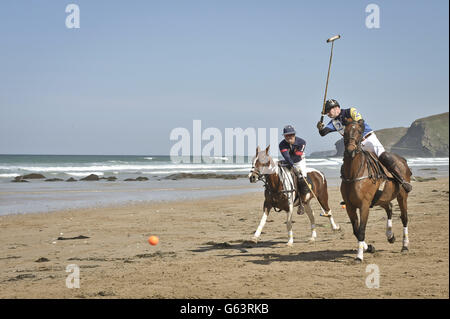 Veuve Clicquot Polo am Strand Stockfoto