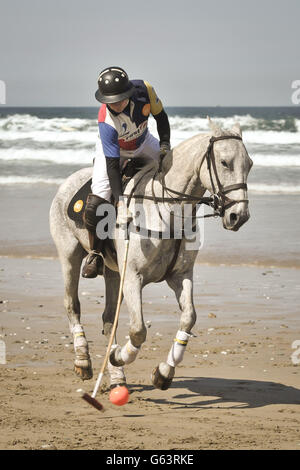 Veuve Clicquot Polo am Strand Stockfoto