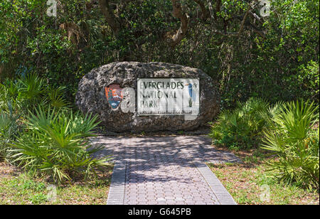 Florida, Everglades Nationalpark, Eingangsschild Stockfoto