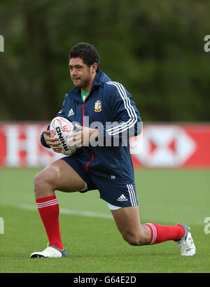 Rugby Union - Lions Conditioning Camp - WRU National Center of Excellence - Vale of Glamorgan. Lions Toby Faletau während des Conditioning Camps im WRU National Center of Excellence, Vale of Glamorgan. Stockfoto