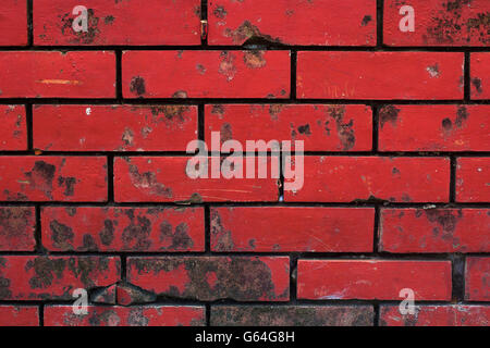 Alte rote Ziegel Wand Textur Hintergrund Stockfoto