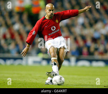 Manchester United Mittelfeldspieler Juan Sebastian Veron. Stockfoto